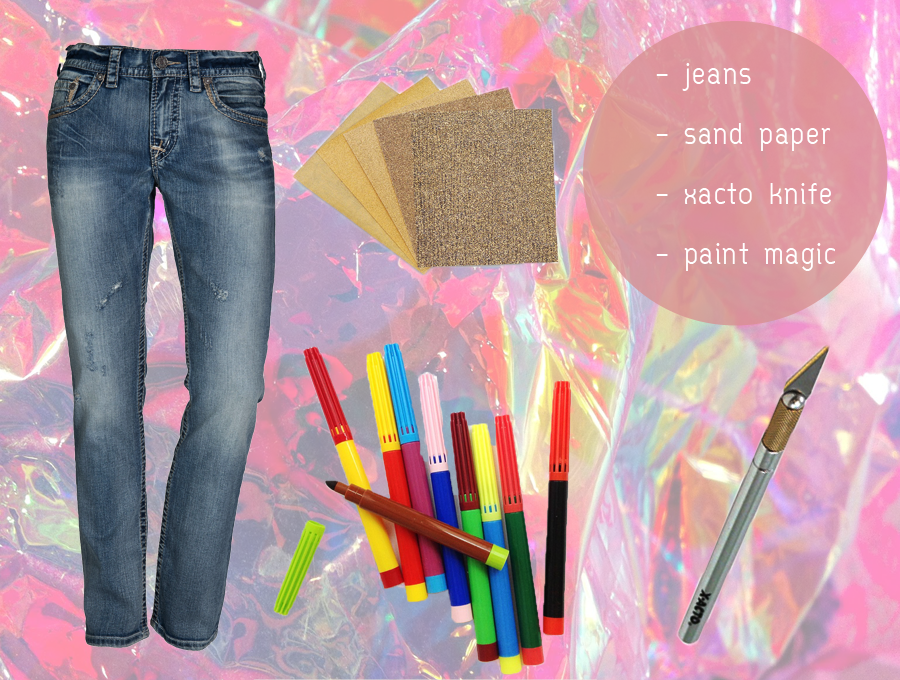 Ripped jeans paint